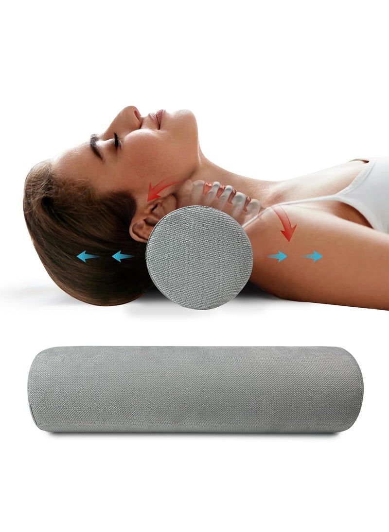 JOYENERGY Cervical Neck Roll Foam Pillow Round Neck Support for Sleeping Bolster Pillow for Bed Legs Back and Yoga 47 Inch Diameter x 17 Inches Long