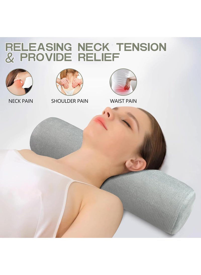 JOYENERGY Cervical Neck Roll Foam Pillow Round Neck Support for Sleeping Bolster Pillow for Bed Legs Back and Yoga 47 Inch Diameter x 17 Inches Long
