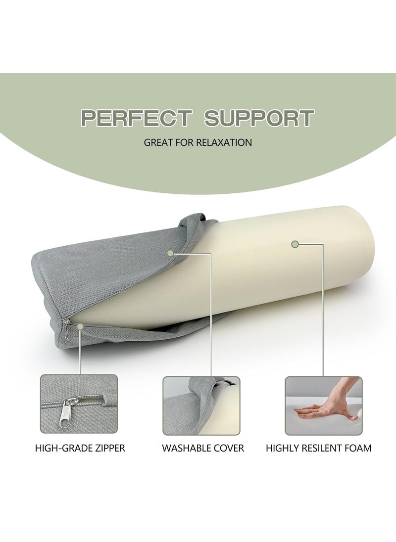 JOYENERGY Cervical Neck Roll Foam Pillow Round Neck Support for Sleeping Bolster Pillow for Bed Legs Back and Yoga 47 Inch Diameter x 17 Inches Long