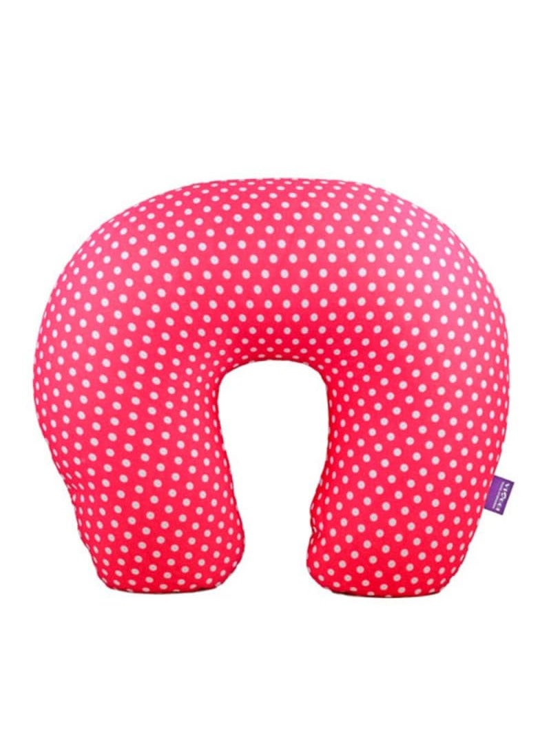 Viaggi Microbeads U Shape Neck Pillow for Travel and Relief Neck Pain Cervical Orthopedic Pillow Minidot Pink