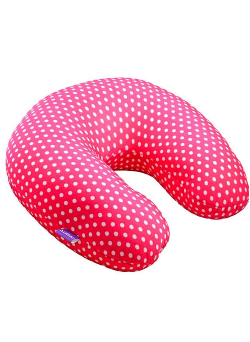 Viaggi Microbeads U Shape Neck Pillow for Travel and Relief Neck Pain Cervical Orthopedic Pillow Minidot Pink