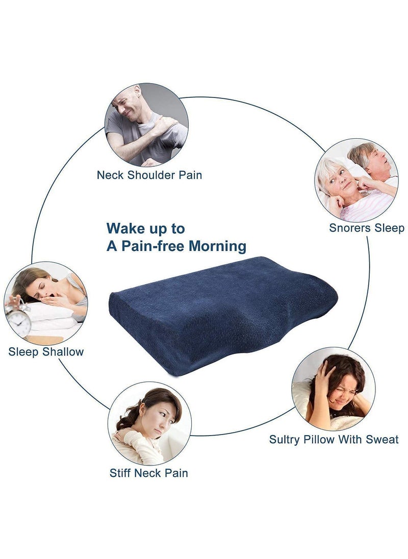 APPETINA Memory Foam Pillow Adjustable Pillow for Seelping Ergonomic Cervical Pillows Neck Pain Support Back AntiAllergy Pain Relief Bed with Cover