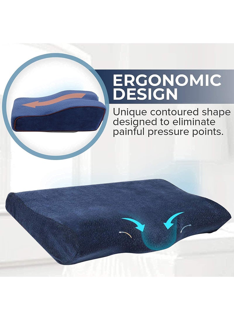 APPETINA Memory Foam Pillow Adjustable Pillow for Seelping Ergonomic Cervical Pillows Neck Pain Support Back AntiAllergy Pain Relief Bed with Cover