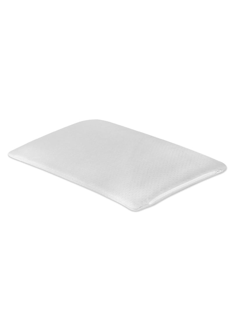 Benzola Cervical Contour Memory Foam Pillow for Bed Sleeping Orthopaedic Neck Pain Relief Sleepers with Breathable Zip Cover White