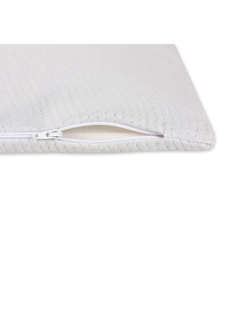 Benzola Cervical Contour Memory Foam Pillow for Bed Sleeping Orthopaedic Neck Pain Relief Sleepers with Breathable Zip Cover White