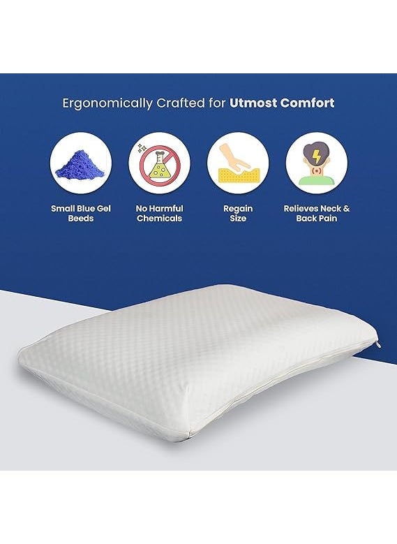 Araami Cervical Contour Memory Foam Pillow for SleepingOrthopedic Pillow for Neck Pain Support for BackStomachSide Sleepers with Breathable Zip Cover Bed Pillow King 26 X 15 X 55 INCH