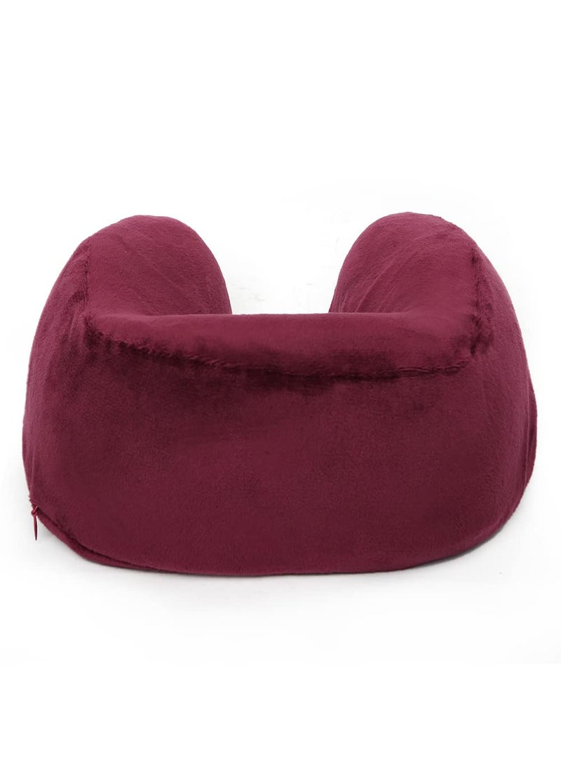 Viaggi U Shape Super Soft Memory Foam Travel Neck Pillow for Neck Pain Relief Cervical Orthopedic Use Comfortable Neck Rest Pillow Grape