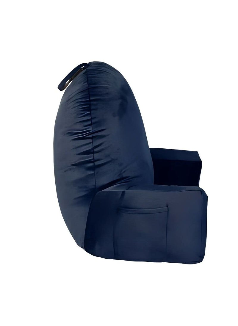 GoldenHub Back Supprot Pillow Soft Velvet Outer Cover with Inner Cover and Zipper Watching TvWorkingGaming Size Medium Black