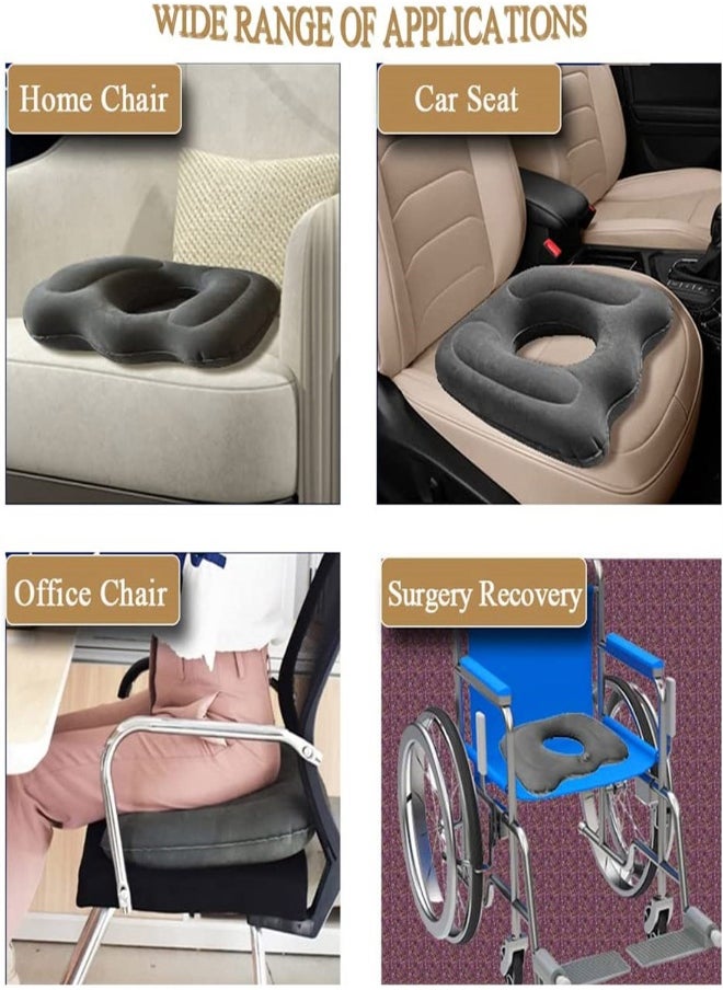 Inflatable Donut Seat Cushion for Office Chairs, Portable Tailbone Pain Relief Pillow for Car Seats, Ideal for Hemorrhoids and Pressure Sores, Perfect for Daily Use and Prolonged Sitting