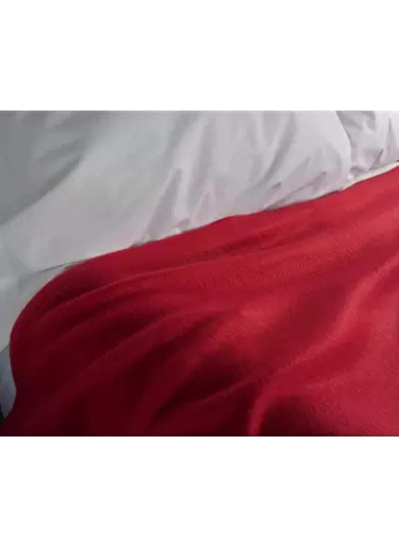 Home Stylish Soft Warm Fleece Blanket Throw Microfiber Plush Blanket for Bed Camping Traveling 90x90 Inches Maroon