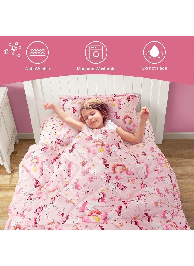 PPOLCA Twin Unicorn Comforters for Boys, 2 Pieces Kids Unicorn Bedding Kids Comforter Sets, Super Soft Lightweight for All Seasons