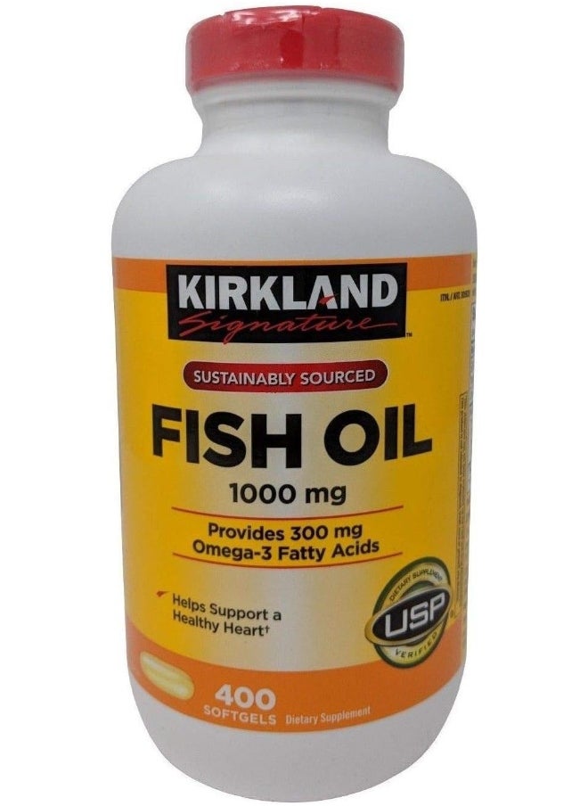 Fish Oil Concentrate With Omega-3 Fatty Acids, 400 Softgels, 1000Mg