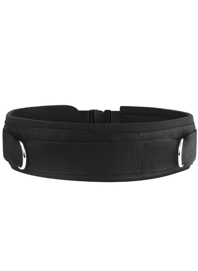 Padded Gym Pulley Strap, Waist Belt Neoprene, Rings for Cable Machines Fitness Exercise Speed Agility Resistance Training
