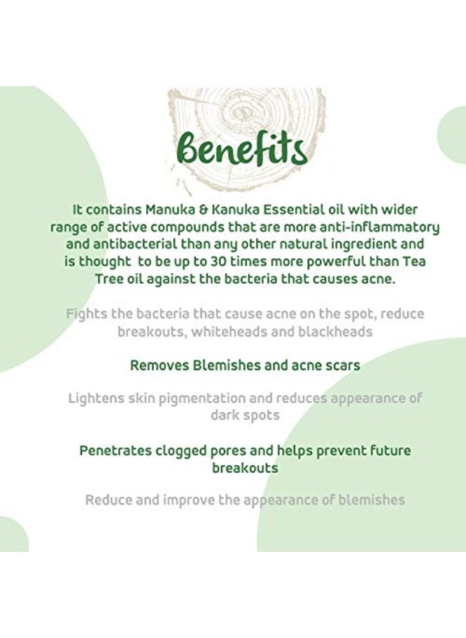 Anti-Acne Anti-Blemish Cream for Unisex Handmade with Natural Ingredients for Active Acne, Pimples, Acne Scars, Blemishes, Blackheads, , 40g