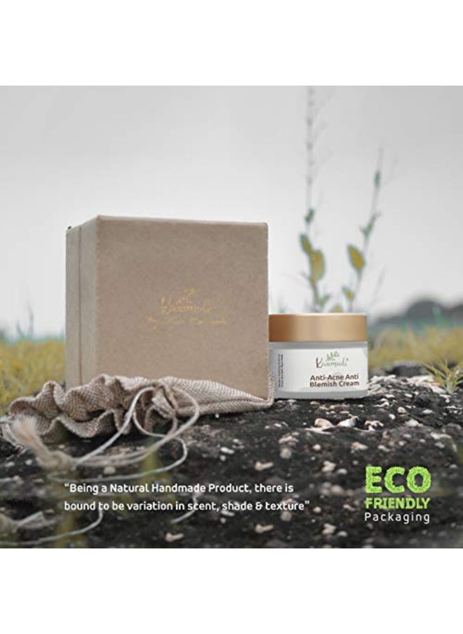 Anti-Acne Anti-Blemish Cream for Unisex Handmade with Natural Ingredients for Active Acne, Pimples, Acne Scars, Blemishes, Blackheads, , 40g