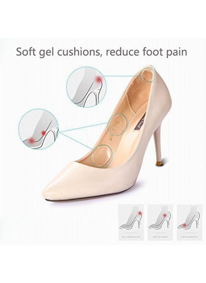 Gel Heel Pads [12 PCS] Soft High Heel Pads Shoe Pads Silicone Gel Heel Cushion Inserts for Women Foot Care Shoe Inserts Pad Insoles, Prevent Back Heel Pain and Improve Loose Shoe Fit, Self-Adhesive