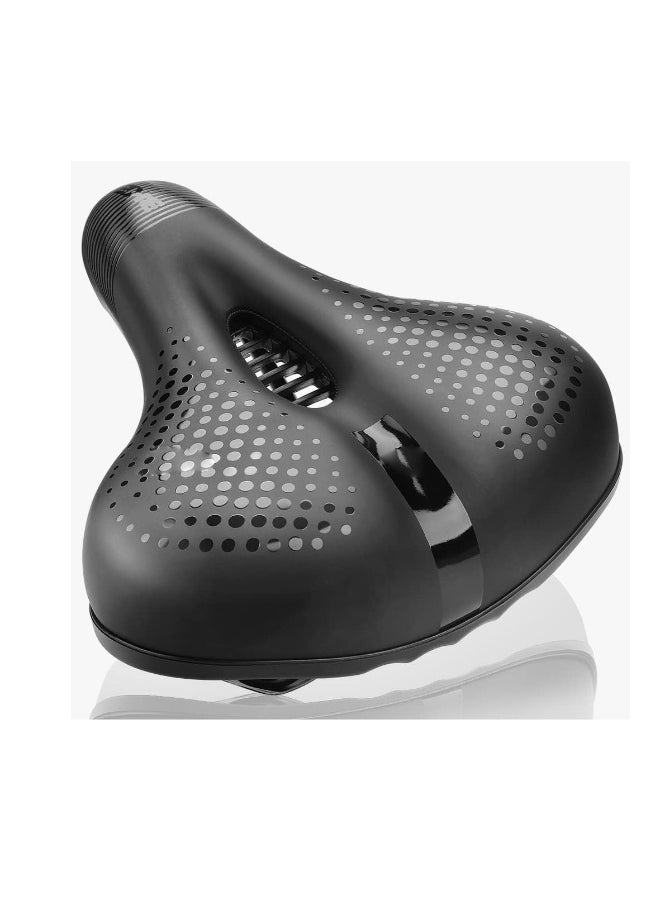Comfortable Gel Bike Seat with Memory Foam Cushion, Wide Padded Saddle for Men and Women, Universal Fit for Peloton, Stationary, and Mountain Bikes.