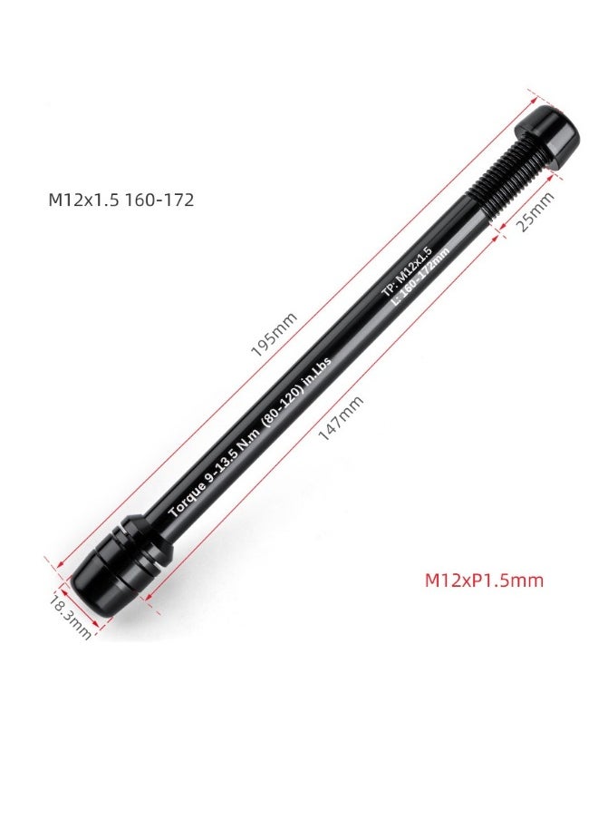 Trainer Thru Axle 12mm Thru Axles for Bike Trainers M12 x 1.5/1.75 Thru Axle Adapter for Rear Wheel Attachment Trainer Compatible with Kinetic Saris CycleOps Elite TacX Indoor Trainers