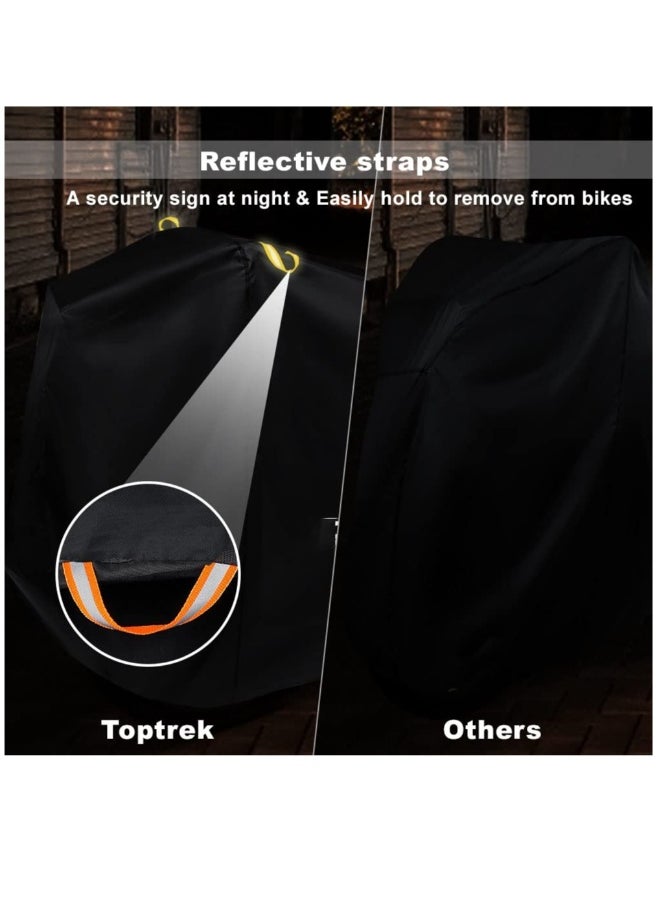 Waterproof Bike Cover, Large Bike Cover For 2 Bikes, 210x9 5x110cm 210T Bike Covers For Outside Storage, Outdoor Waterproof Bicycle Cover, Anti UV Rain Bike Covers With Storage Bag For Mountain E-bike
