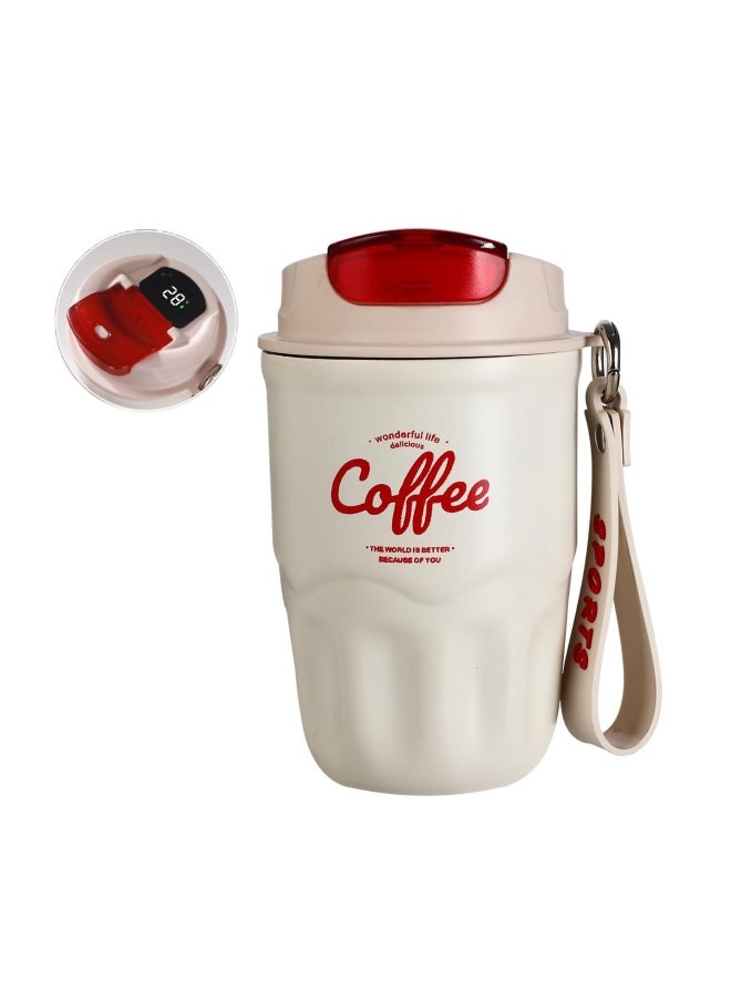Smart Coffee Thermos, Insulated Tumblers with Leak-Proof Lid and Sling, Coffee Thermos with Temperature Display, Portable Hot and Cold Stainless Steel Coffee Mugs, for Keep Hot,Ice Coffee,Tea