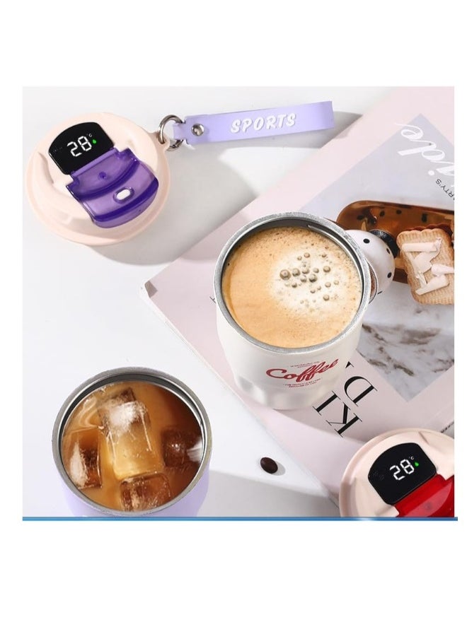 Smart Coffee Thermos, Insulated Tumblers with Leak-Proof Lid and Sling, Coffee Thermos with Temperature Display, Portable Hot and Cold Stainless Steel Coffee Mugs, for Keep Hot,Ice Coffee,Tea