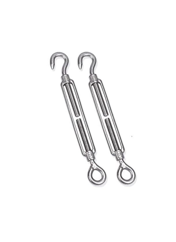 Stainless Steel 304 Turnbuckle Hook And Eye Wire Rope Tension M8 Pack Off 2