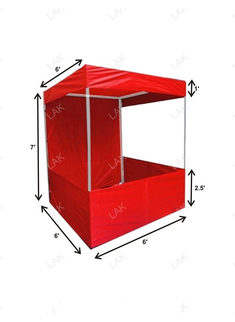 Lak Outdoor Canopy Tent Portable for Branding Advertisement Promotion Marketing Red6x6x7 ft
