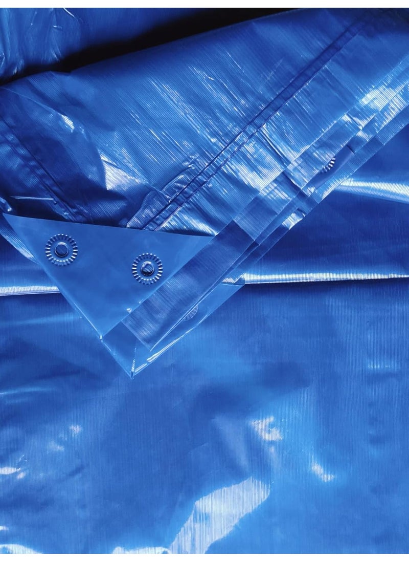 TARPULINE 9 X 12 FEET Transparent Blue Tent for Premium 90 GSM Multilayer UV Resistant Protect from WindRAIN OR Sun LightINCLUEDS Reinforced Edges ON 4 Sides for Extra Strength