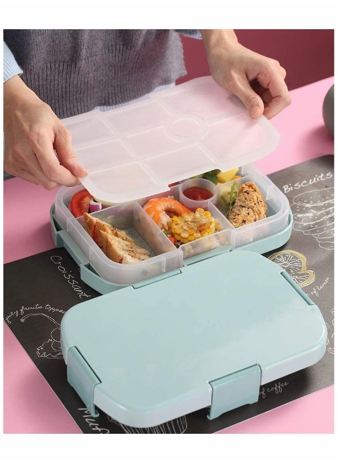 Kids Lunch Box Bento Box for Kid with 6 Compartments BPA Free Plastic Picnic Snack Salad Baby Bento Boxes