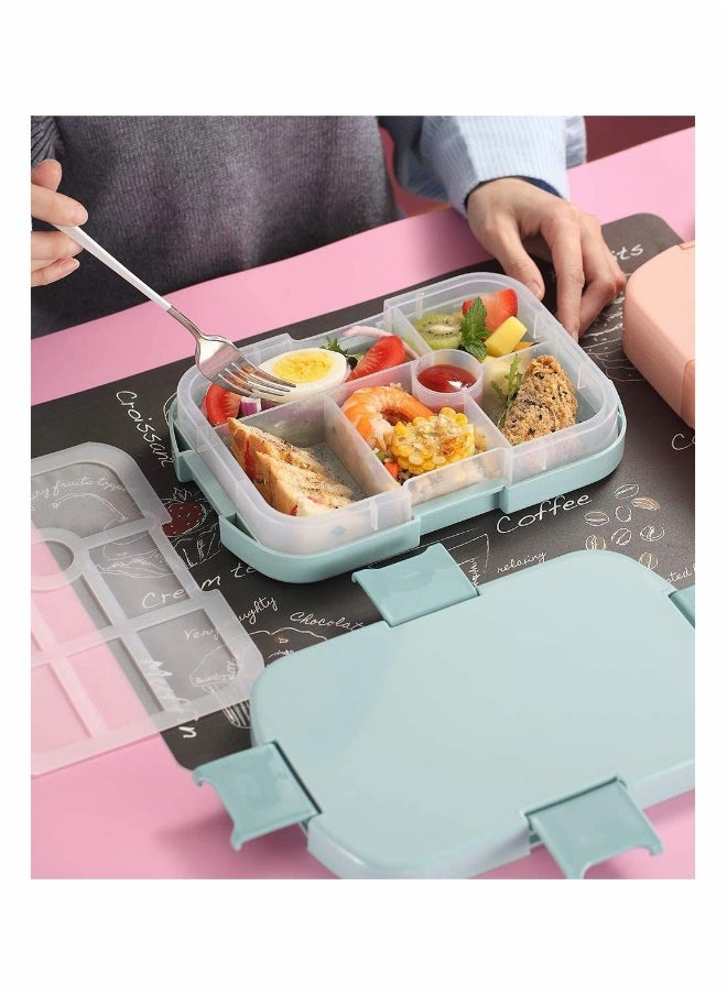 Kids Lunch Box Bento Box for Kid with 6 Compartments BPA Free Plastic Picnic Snack Salad Baby Bento Boxes