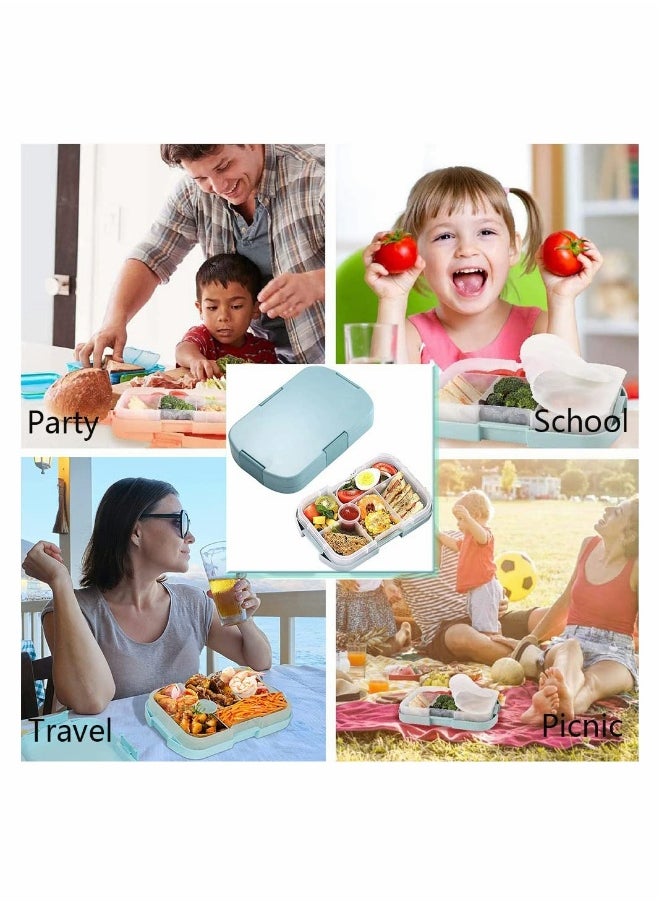 Kids Lunch Box Bento Box for Kid with 6 Compartments BPA Free Plastic Picnic Snack Salad Baby Bento Boxes
