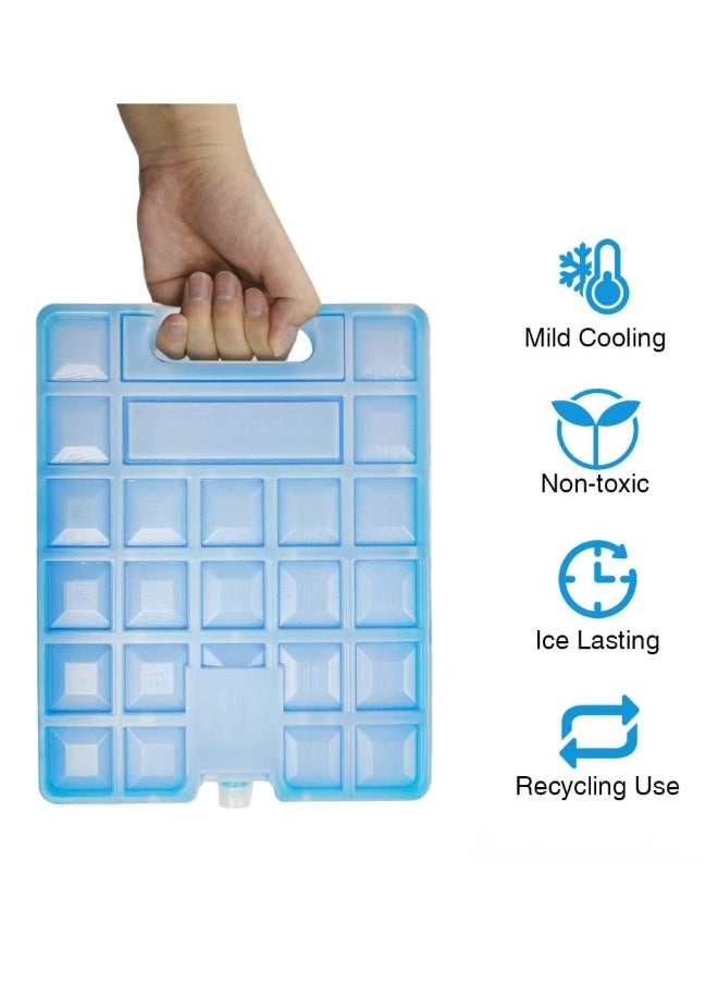 2 Pcs Large Cold Ice Blocks Freezer Pack Packs for Cooler Cool Box Reusable Quick Freeze Long Lasting Camping Picnic Hiking Travel