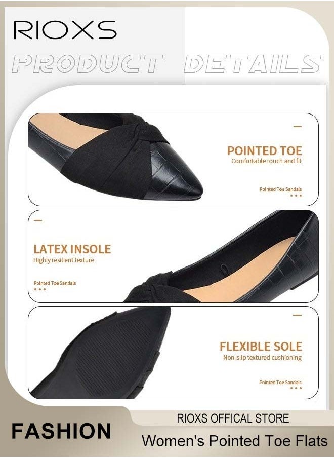 Women's Pointed Toe Bow-Knot Flat Shoes, Loafer Flat Dress Shoes, Wear to Work Slip On Moccasins, Comfort Driving Office Shoes, Ladies Ballet Flats Shoes, Flats Dressy Flatsiving Office Shoes