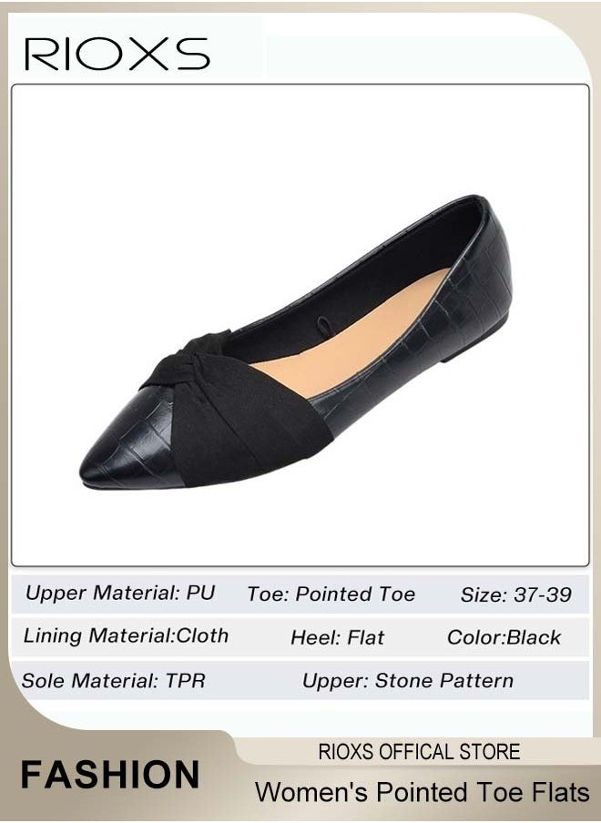 Women's Pointed Toe Bow-Knot Flat Shoes, Loafer Flat Dress Shoes, Wear to Work Slip On Moccasins, Comfort Driving Office Shoes, Ladies Ballet Flats Shoes, Flats Dressy Flatsiving Office Shoes