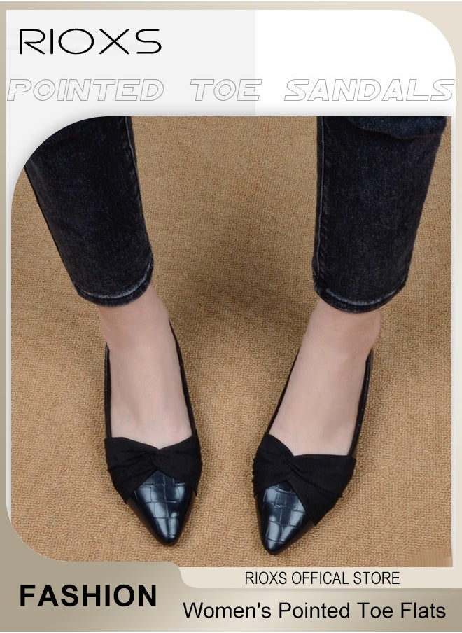 Women's Pointed Toe Bow-Knot Flat Shoes, Loafer Flat Dress Shoes, Wear to Work Slip On Moccasins, Comfort Driving Office Shoes, Ladies Ballet Flats Shoes, Flats Dressy Flatsiving Office Shoes