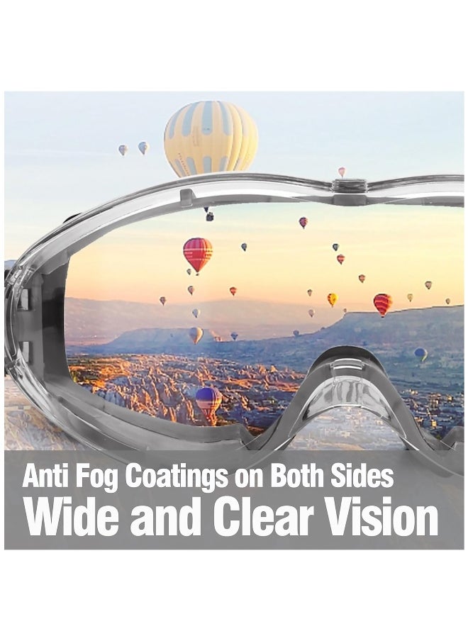 Safety Goggles for Men and Women, Anti Fog Scratch Resistant Clear Lens, Fit over Glasses, Industrial Grade Safety Glasses for Labs, Home, Work, Woodworking
