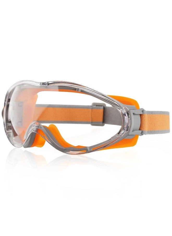 Safety Goggles for Men and Women, Anti Fog Scratch Resistant Clear Lens, Fit over Glasses, Industrial Grade Safety Glasses for Labs, Home, Work, Woodworking