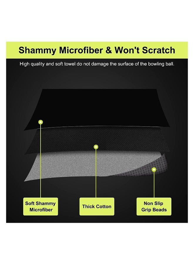 (3-Pack) Microfiber Bowling Ball Towel - 10 Inches x 8 Inches Premium Quality Bowling Ball Shammy Pad with Easy-Grip Dots - Clean Bowling Ball from Dirt and Oil to Improve Grip and Precision