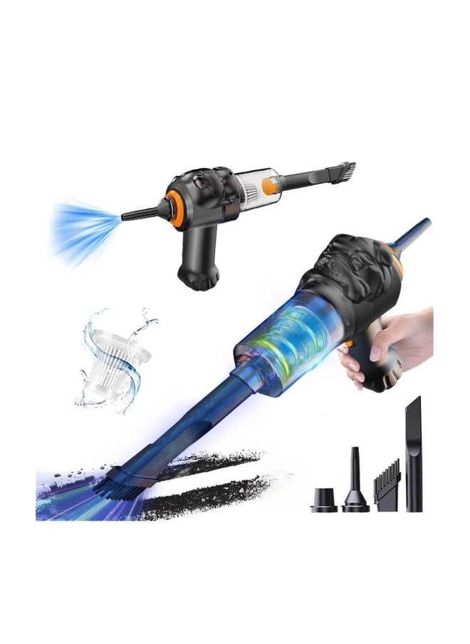 Car Handheld Vacuum, Powerful Suction Small Car Vacuum Cleaner Cordless Handheld Vacuum with Powerful Suction & Portable Size for Car Home Office Pets Hair Cleaning, USB Fast Charging