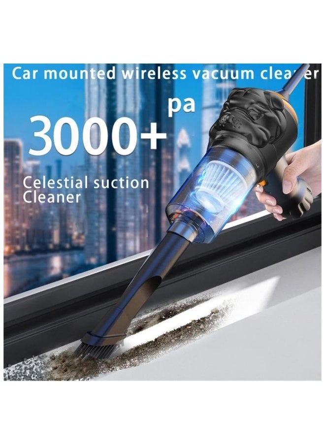 Car Handheld Vacuum, Powerful Suction Small Car Vacuum Cleaner Cordless Handheld Vacuum with Powerful Suction & Portable Size for Car Home Office Pets Hair Cleaning, USB Fast Charging