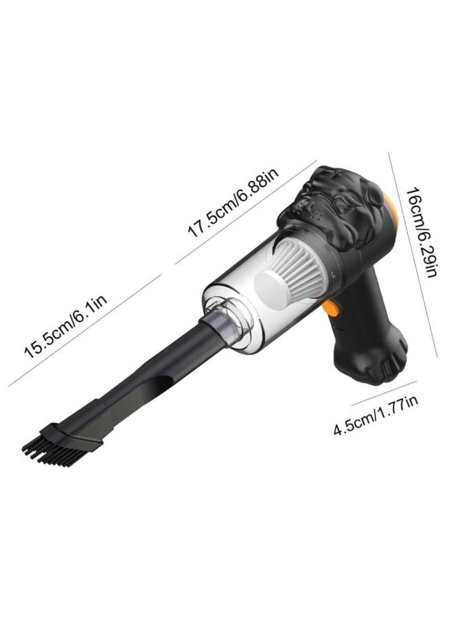 Car Handheld Vacuum, Powerful Suction Small Car Vacuum Cleaner Cordless Handheld Vacuum with Powerful Suction & Portable Size for Car Home Office Pets Hair Cleaning, USB Fast Charging