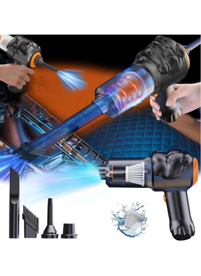 Car Handheld Vacuum, Powerful Suction Small Car Vacuum Cleaner Cordless Handheld Vacuum with Powerful Suction & Portable Size for Car Home Office Pets Hair Cleaning, USB Fast Charging