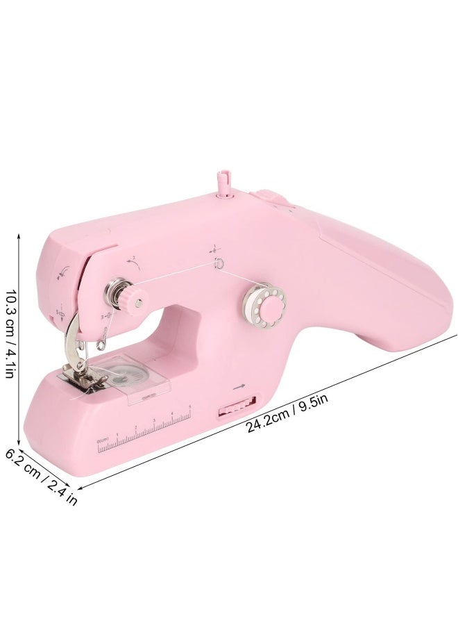 Handheld Sewing Machine, Portable Mini Sewing Machine, Machine Electric Stitch Tool, Electric Sewing Machine with Sewing Accessories, Suitable for Clothing, Curtains, Denim, Leather (Pink)