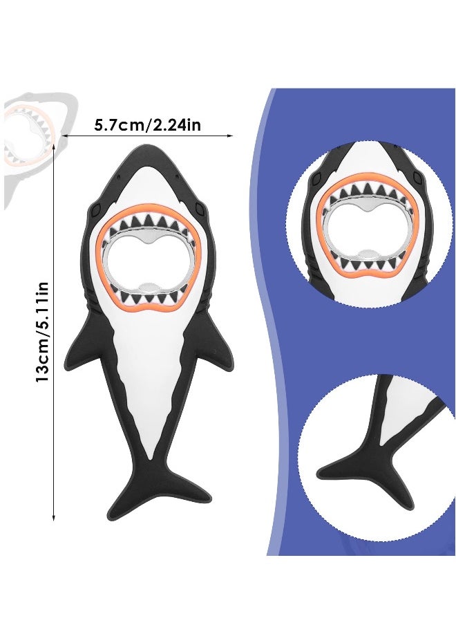 2 Pcs Corkscrew, Shark Bottle Openers, Creative Shark Fridge Magnet Cartoon Ocean Animal Beer Bottle, Wine Opener with Bottle Opener & Foil Cutter, for Bar Travel, Easy to Use