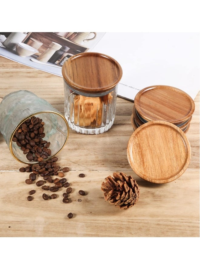 6pcs Wooden Jar Lids Natural Bamboo Wood Reusable Ball Wooden Lids for Airtight Regular Mouth Jars