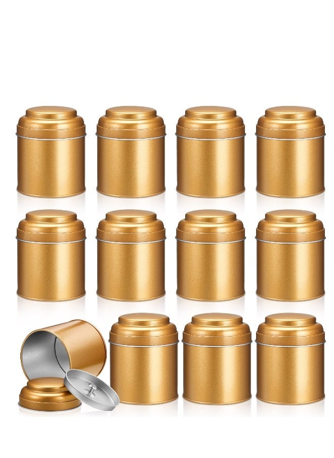 Tea Tin Canister, Mini Tea Storage Containers Round Tin Canister for Loose Tea, 8 oz Round Tin Can Box Small Kitchen Tea Canister Loose for Storage Tea