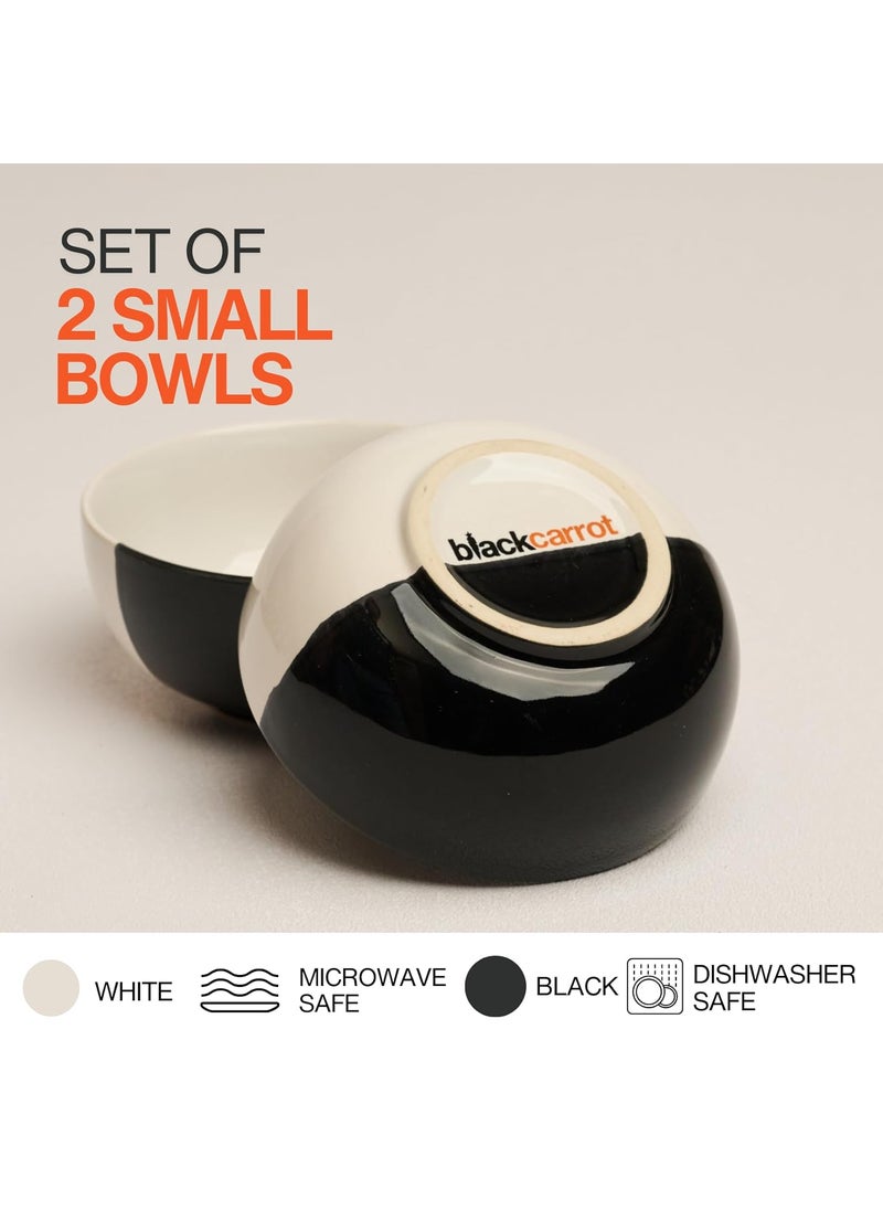 Black Carrot Premium Ceramic Plate Bowl Set White and Black Home Decor Elegant Dinner Set Dinner Set 4 Pieces for Sophisticated Dining Experience Microwave Safe Plates and Bowls