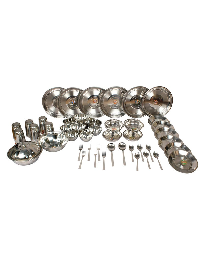 ROYAL SAPPHIRE Stainless Steel Dinner Set 53 Pieces Silver