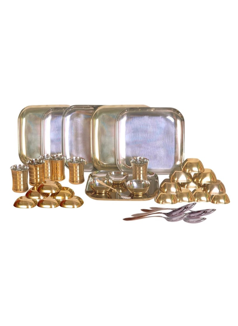 Dynore 36 pcs Dinner Set with Bottom Brass Plating