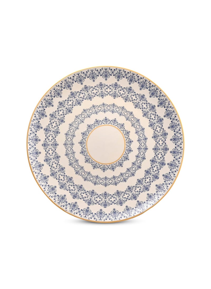 Hitkari Porcelain Luxury Dinner Set 33pc Home Kitchen Dinner Set Dinnerware Set for 6 Premium DesignBlueTapestry